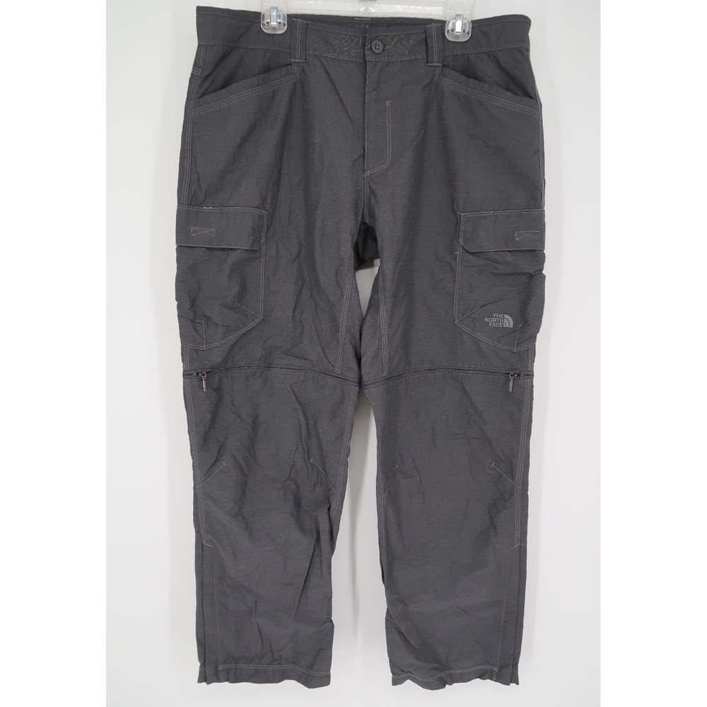 The North Face Mens 36 Gray Convertible Paramount Peak Zip Off Cargo Pants Short
